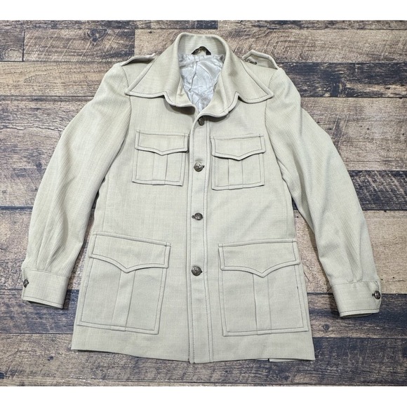 Vintage Homer Hill Sport Coat Mens 36r‎ Tan Rockabilly Blow George Jung Gangster - Picture 1 of 11